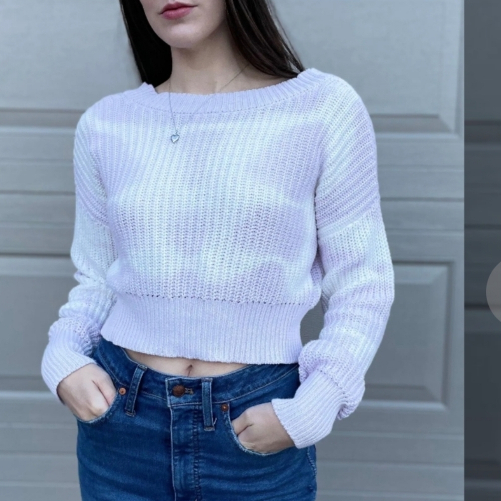 Aeropostale long sleeve cropped knit sweater Size M